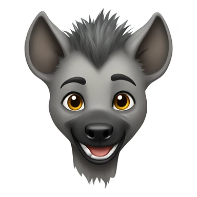 Gray female hyena with hawk hair style grinning  sticker