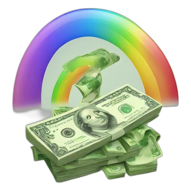 rainbow and money sticker