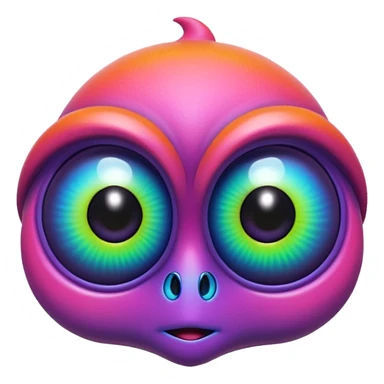 An exotic neon colorful unique bizarre eccentric Fakémon-creature sticker