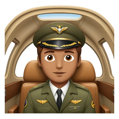 Withe man with Brown Hair in a jet  sticker