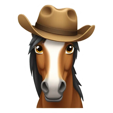 A horse with a cowboy hat sticker