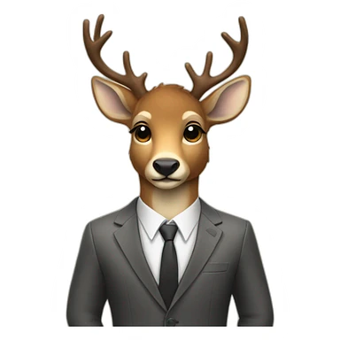 Furry deer in suit sticker