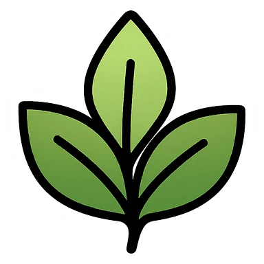 a stylized matcha leaf with a subtle green gradient, simple and elegant design sticker