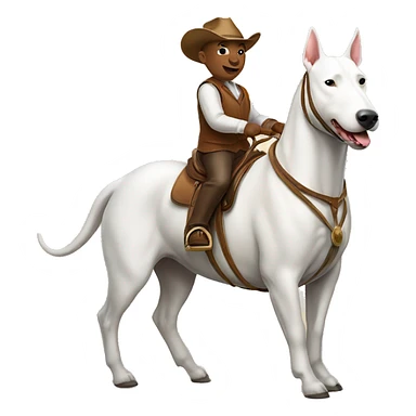 Bull terrier riding a horse sticker