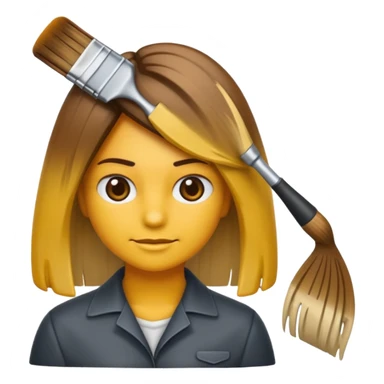 emoji de una persona que le estan haciendo mechas californianas con una brocha de tinte sticker