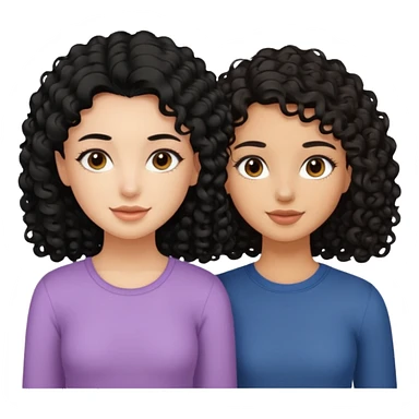a pretty bratz fair girl with curly black hair with another girl bestfriend. Seconc girl has straight hair and is tan sticker