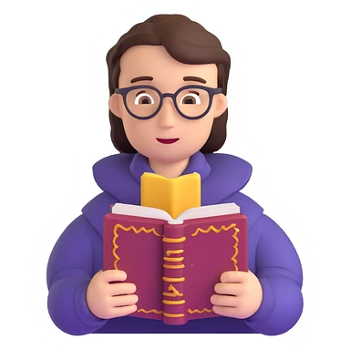 storyteller with magical book sticker