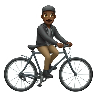 Black man riding bicycle on a misty day  sticker