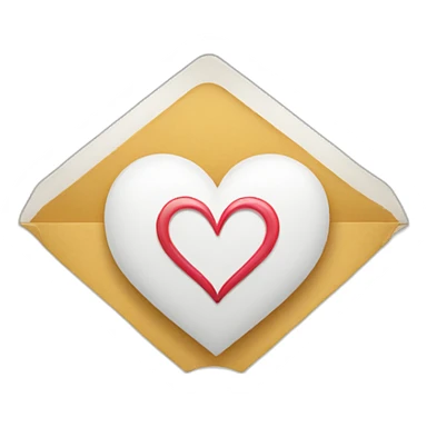 White Envelope with a heart on it sticker