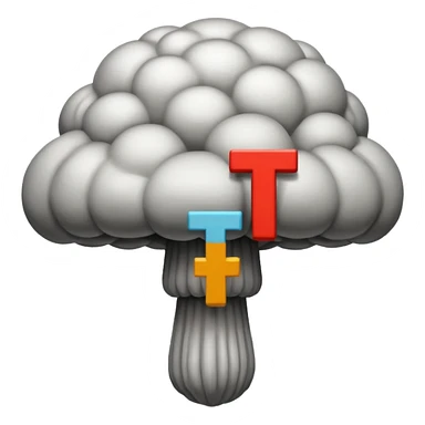 atomic bomb mushroom cloud in the shape of the letter T sticker