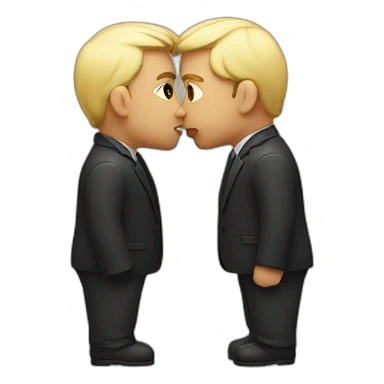 2 men kiss sticker