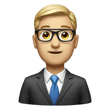 Male AI Advisor nerd in suit sticker