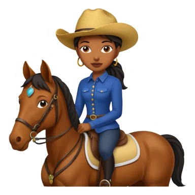 covboy on the horse black woman  sticker