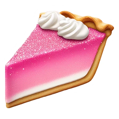Hot pink slice of pie with light pink whip cream and glitter  sticker