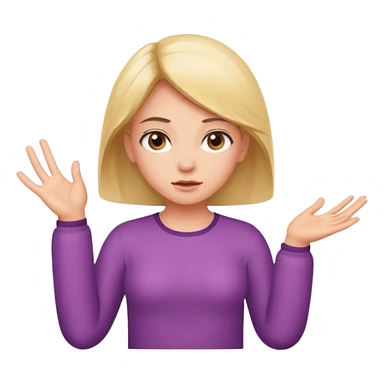 A girl shrugging his shoulders with a 6 above his left hand and a 7 above his right hand. sticker