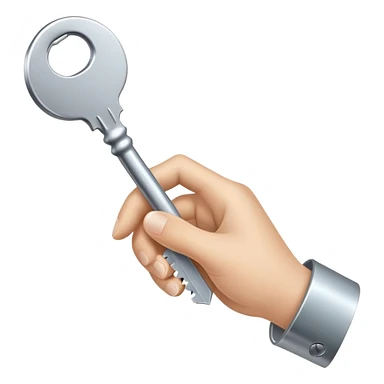 Hand taking key sticker