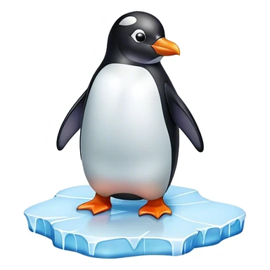 penguin on ice floe sticker