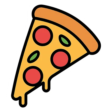 colored icon of a New York style pizza slice sticker