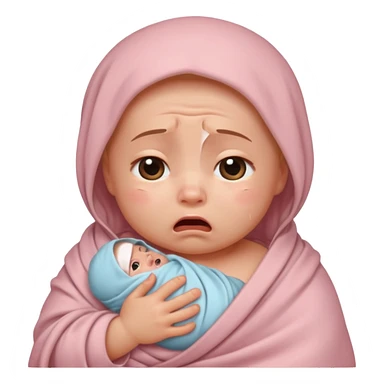 crying swaddled baby sticker