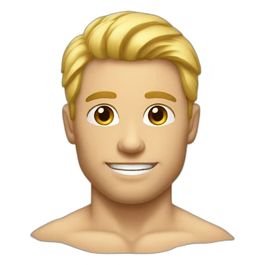 Homme musclée de face cheveux blond sticker