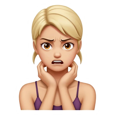 girl grabbing her neck mad  sticker