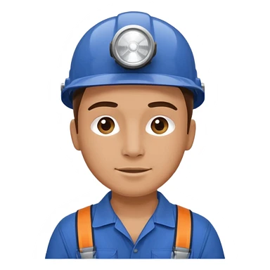 Technician + headlamp + blue jumpsuit, Repair Crew. sticker