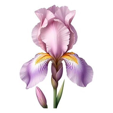 single Soft Pink Iris, straight stem sticker