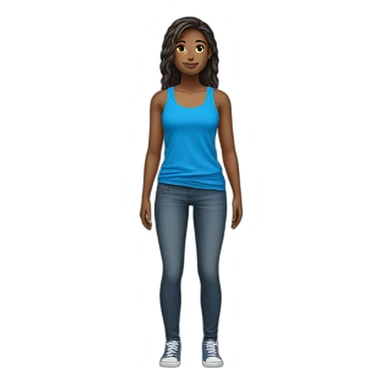 Women blue tanktop fullbody sticker