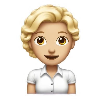 fair blonde white shirt lady with a cake emoji  sticker