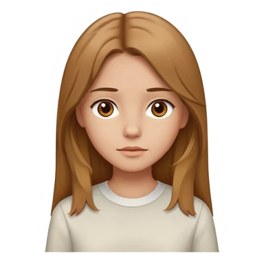 Fille brune clair raie au milieu cheveux long et yeux marron et peau beige cheveux lisse pas de4iere les oreilles  sticker