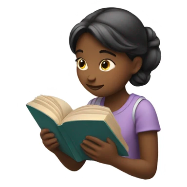 Girl reading book sticker