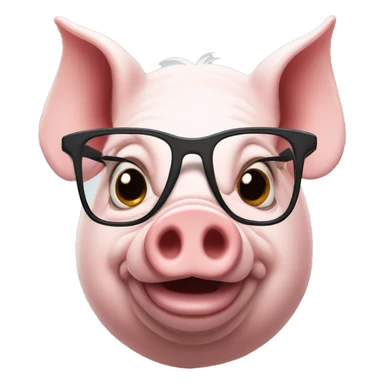 Pig wearing glasses sticker