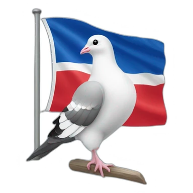 Un drapeau français avec un pigeon sticker