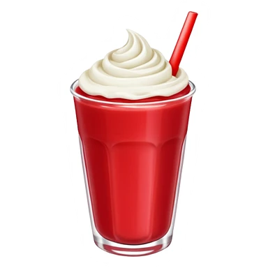 crea una bebida de red velvet con poppings de yogurt como topping sticker