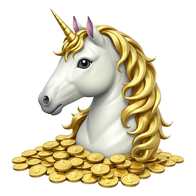 единорог из купюр, no background sticker