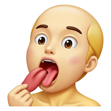 choking self with tongue out  sticker
