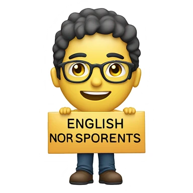 A person holding a sign that says "English or spanish", best quality, no misspelling, no disfigurements sticker