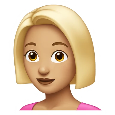 Blonde girl with bob with big pink earrings  sticker