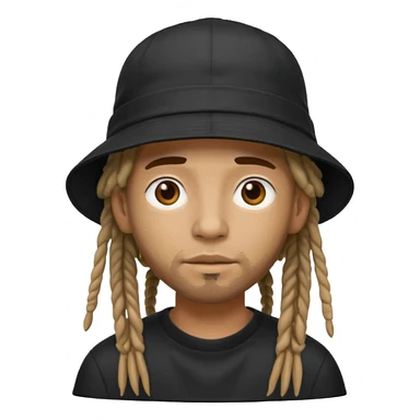 dreadlocks Street artist with black bucket hat sticker