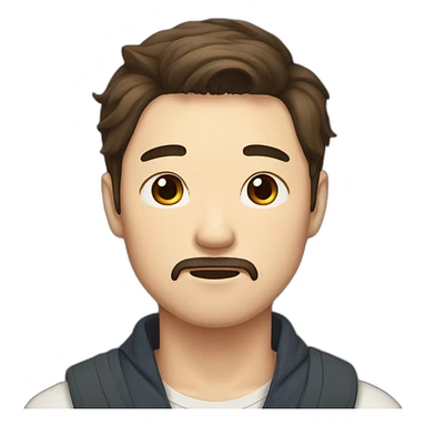 korean male early thirties short beard long brown hair crying expression sticker