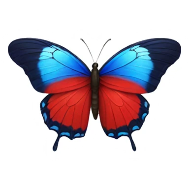 Red and blue butterfly  sticker