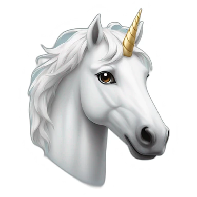 white horse with unicorn horn sticker