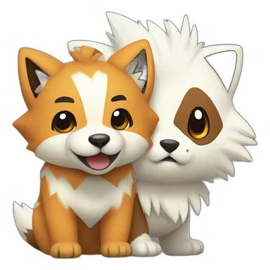 Growlithe and oshawott sticker