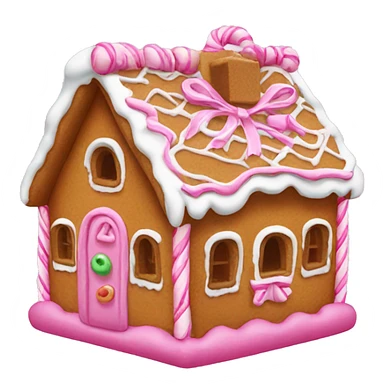Gingerbread house with a pink bow  sticker