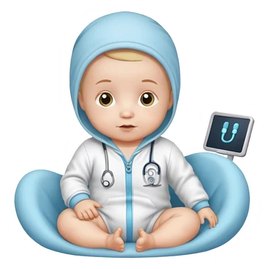 baby at the doctor sticker