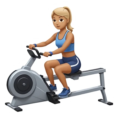 women workout rowing on machine  sticker