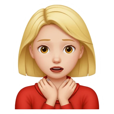 Girl with her arms around their neck chocking sticker