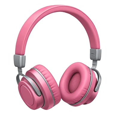Auriculares cute color gris metal con moña rosa  sticker
