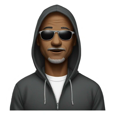 mature man in hoodie with shades on sticker