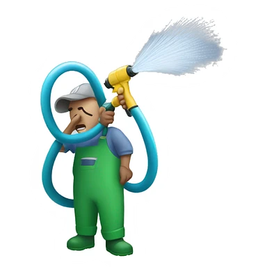 Water hose spraying really hard  sticker